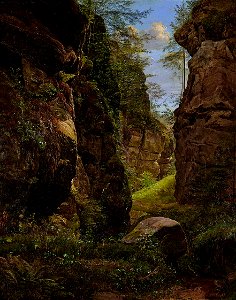 August Heinrich - Felsenschlucht im Uttewalder Grund (1820)