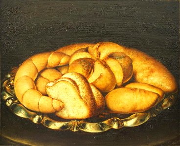Heintz Silberschale mit Backwaren 1882