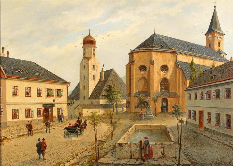 Heinrich Drescher Marktplatz in Goldenstein 1891