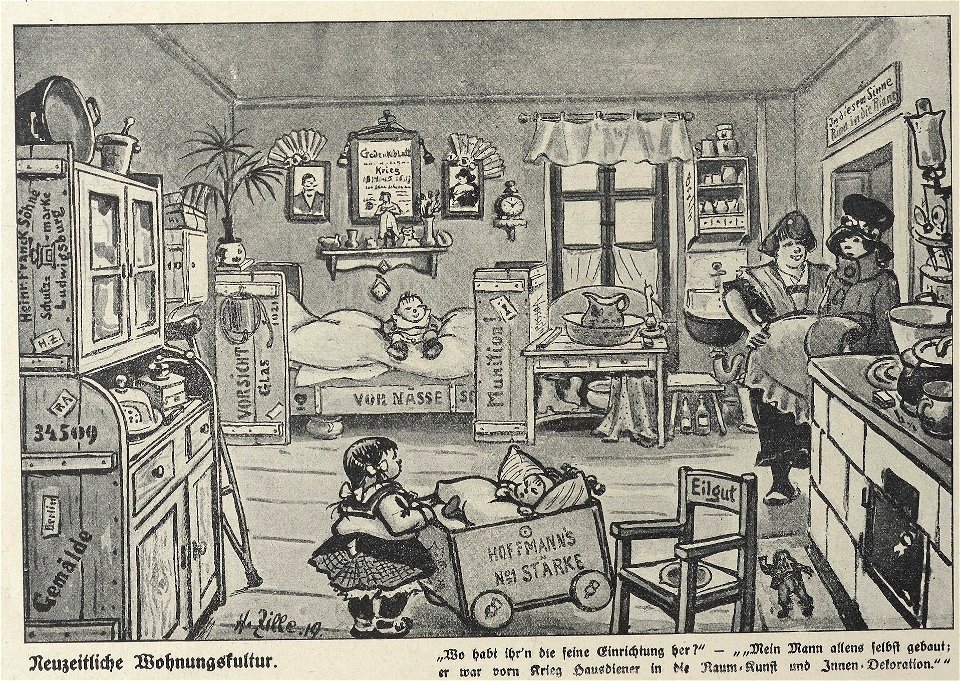 Heinrich Zille - Neuzeitliche Wohnungskultur, 1919