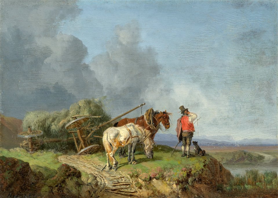 Heinrich Bürkel Der umgestürzte Heuwagen