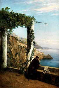 Heinrich Gogarten Mönch an der Küste von Amalfi