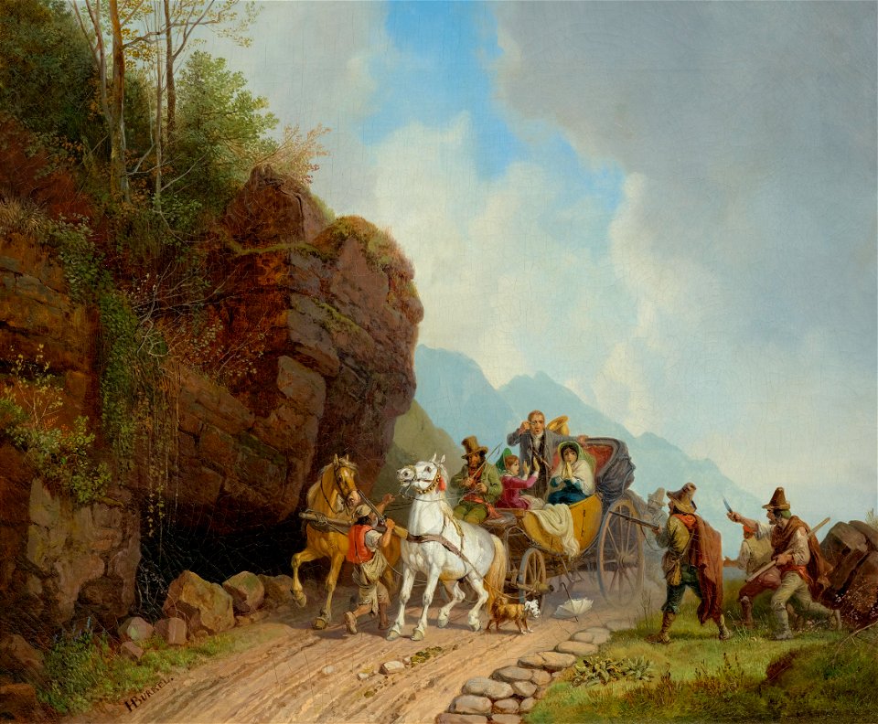 Heinrich Bürkel Räuberanfall c1853