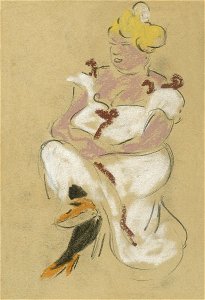 Heinrich Zille Sitzende Dame in Abendkleid