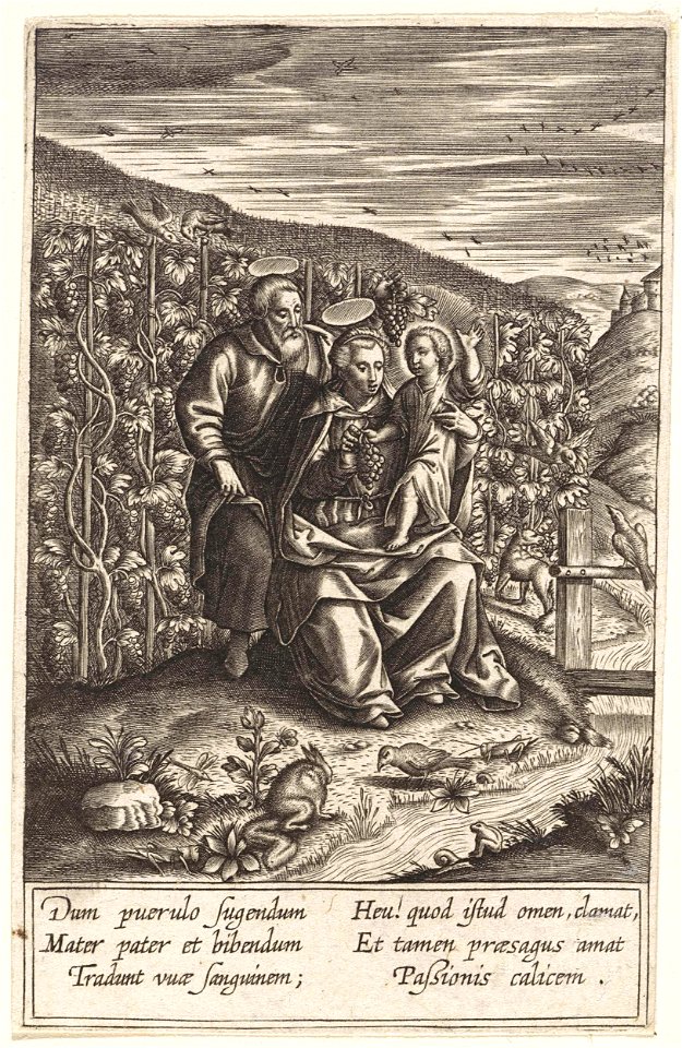 Heilige Familie in een wijngaard