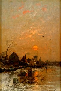 Heinz Flockenhaus Winterlandschaft mit Stadt
