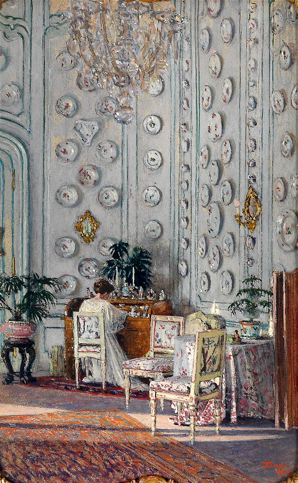 Heinrich Tomec Gräfin Gisela Kinsky im Porzellanzimmer 1909