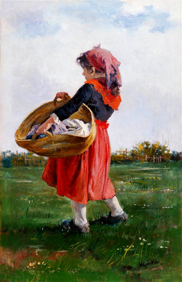Heliodoro Guillén Pedimonte - Nina Napolitana (Neapolitan little girl) 1890