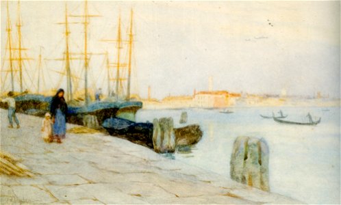 Helen Allingham - Morning at the Quay Venice
