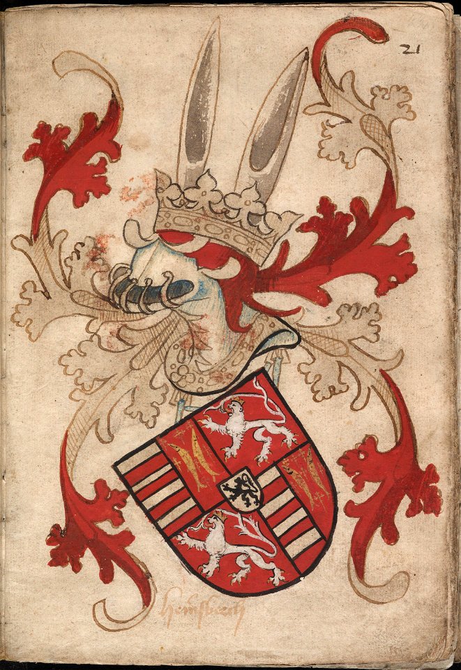 Heinsberch - Loon-Heinsberg - Wapenboek Nassau-Vianden - KB 1900 A 016, folium 21r
