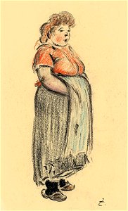 Heinrich Zille Stehende Frau mit Schürze