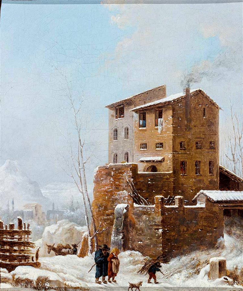 Heinrich Bürkel Winterlandschaft mit Gehöft 1836