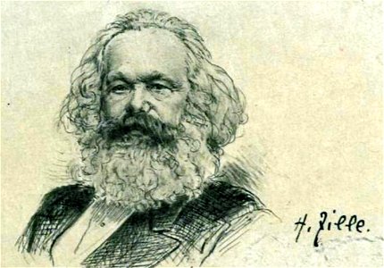 Heinrich Zille - Bildnis von Karl Marx, Druckgrafik aus dem Jahr 1900