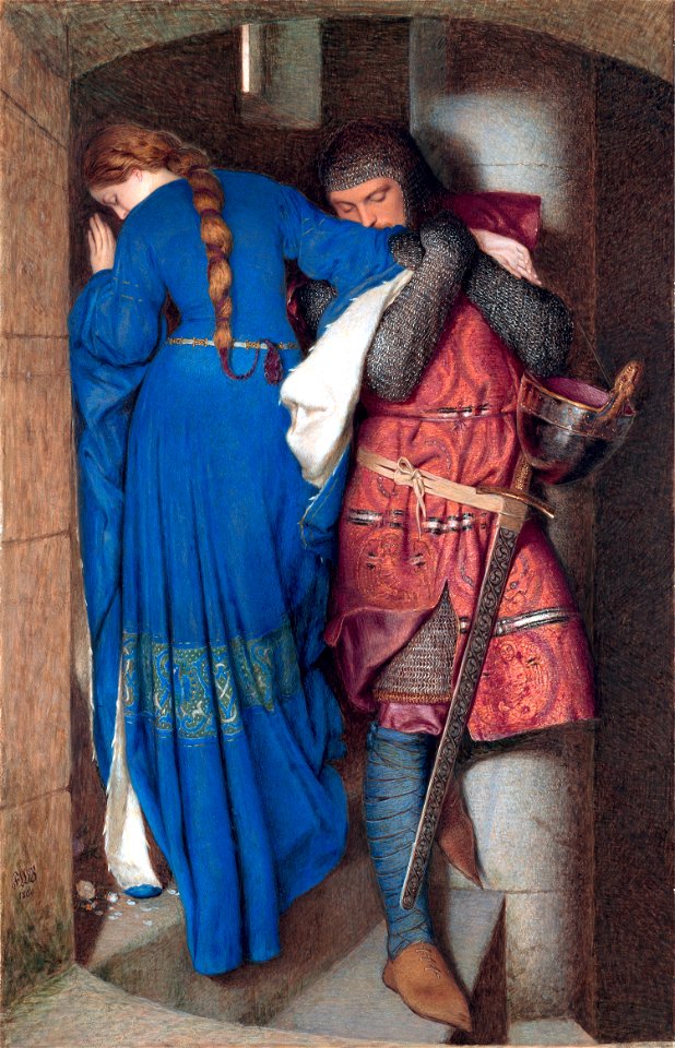 Hellelil and Hildebrand, the meeting on the turret stairs, by Frederic William Burton