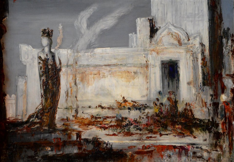Helene a la porte scee - gustave moreau