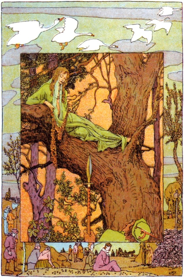 Heinrich Vogeler - Illustration Die sechs Schwäne