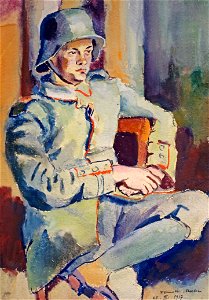 Helmuth Macke, Selbstporträt mit Stahlhelm (35219167034)