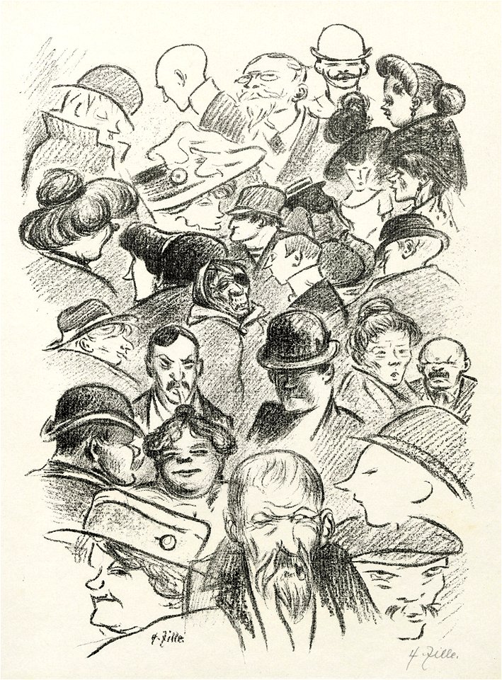 Heinrich Zille Gäste des Nussbaum