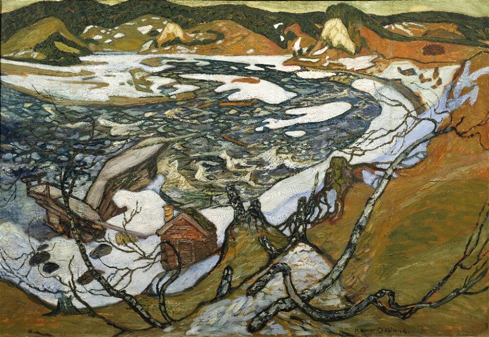 Helmer Osslund - The Ice Breaks up, Faxälven - NM 3093 - Nationalmuseum