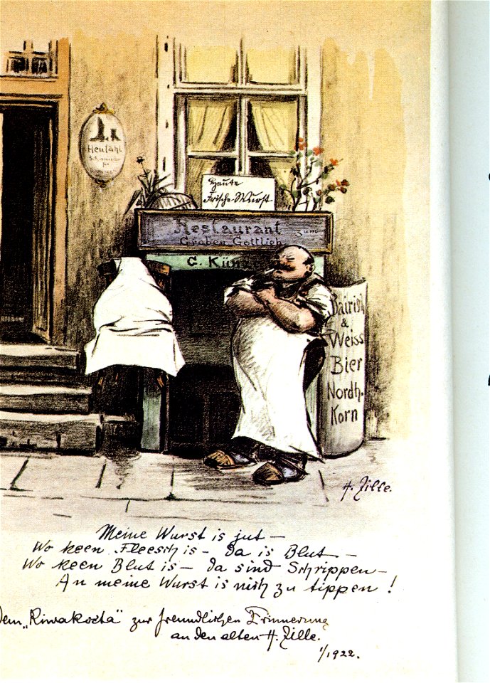 Heinrich Zille Meine Wurst is jut