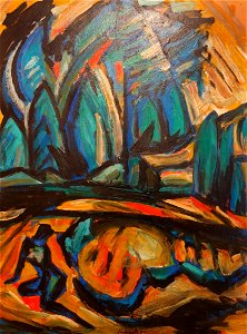 Helmuth Macke, Park in Dilborn (mit badendem Akt) (35219179184)