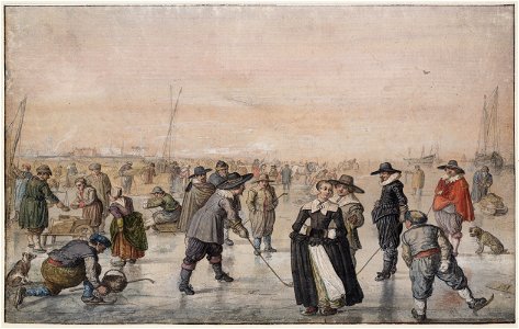 Hendrick Avercamp - A Scene on the Ice - WGA01076. Free illustration for personal and commercial use.