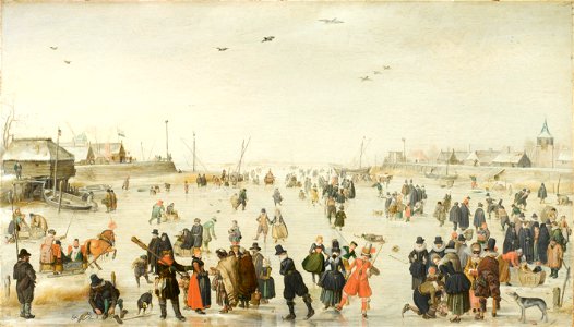 Hendrick Avercamp - Winter Scene on a Frozen Canal - Google Art Project