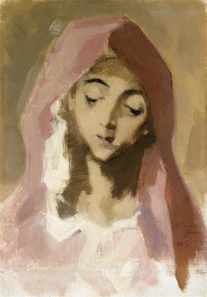 Helene Schjerfbeck - Madonna de la Charité, El Grecon mukaan (1941)