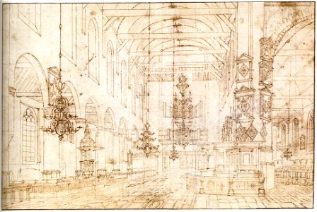 Hendrick Cornelisz. van Vliet - Interior of the Oude Kerk, Delft - WGA25273. Free illustration for personal and commercial use.