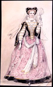 Helbild på kvinna i rosa klänning. Fritz von Dardel - Nordiska Museet - NMA.0038390. Free illustration for personal and commercial use.