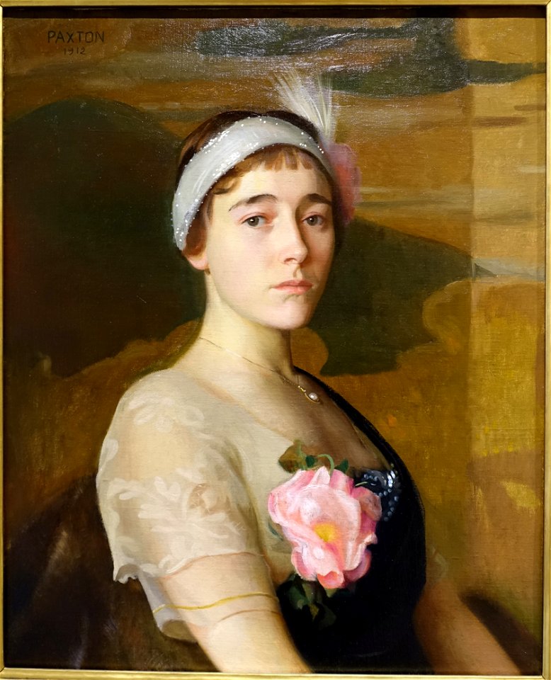 Helen Smith Beyer (Mrs. Henry Gustav Beyer), by William M. Paxton, 1912, oil on canvas - Portland Museum of Art - Portland, Maine - DSC04277