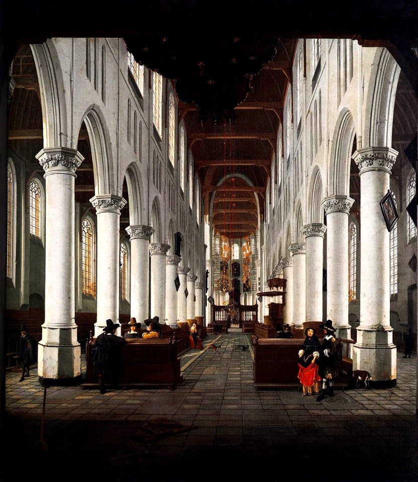 Hendrick Cornelisz van Vliet - Interior of the Nieuwe Kerk, Delft, from beneath the Organ Loft at the Western Entrance