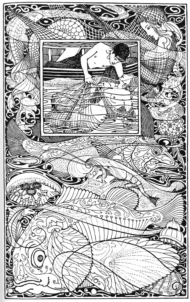 Heinrich Vogeler Der Fischer und das Meermadchen c1904