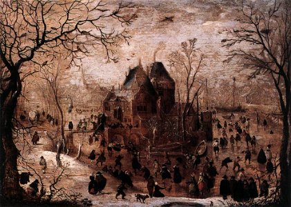 Hendrick Avercamp - Winter Landscape - WGA1083. Free illustration for personal and commercial use.