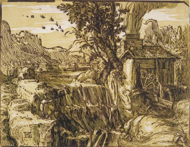 Hendrick Goltzius, Dutch (active Haarlem) - Landscape with a Waterfall - Google Art Project