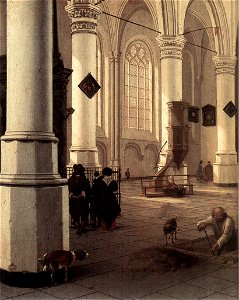 Hendrick Cornelisz. van Vliet - Interior of the Nieuwe Kerk at Delft - WGA25270. Free illustration for personal and commercial use.