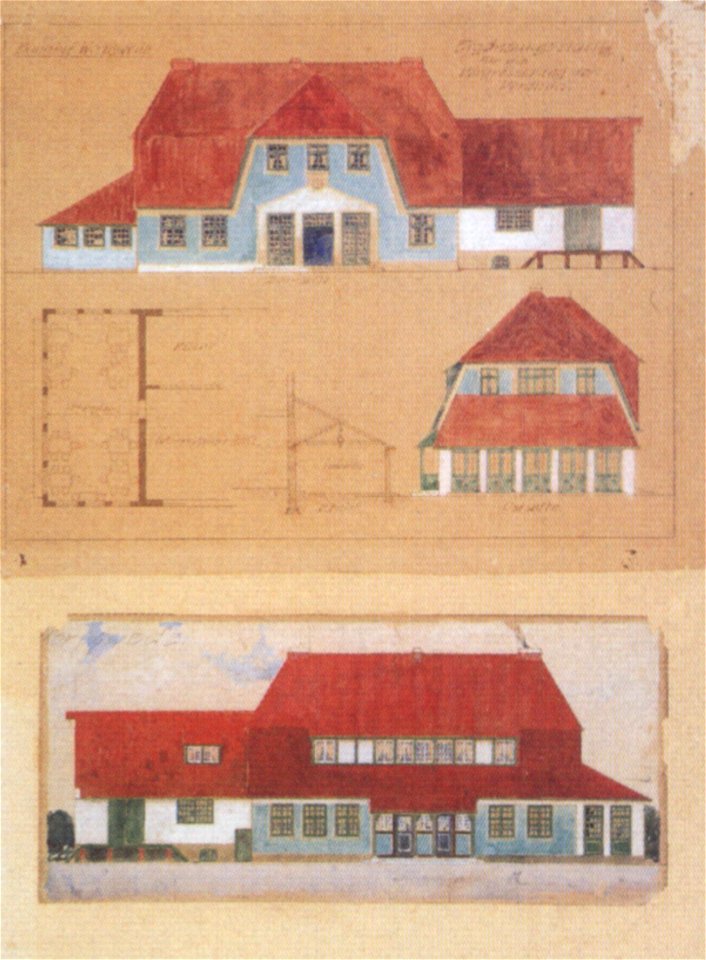 Heinrich Vogeler Bahnhof Worpswede c1909