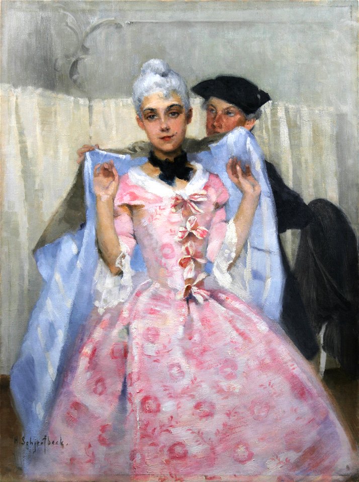 Helene Schjerfbeck - Masquerade Picture; Rococo Woman