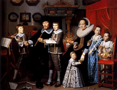 Hendrick Cornelisz. van Vliet - Portrait of Michiel van der Dussen and His Family - WGA25275. Free illustration for personal and commercial use.