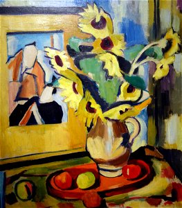 Helmuth Macke, Stillleben mit Sonnenblume (35250344633)