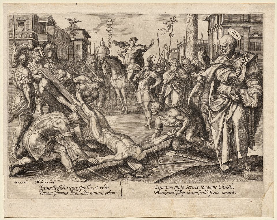 Hendrick Goltzius (Dutch, 1558-1617), Maarten de Vos (Flemish, 1532-1603), Aux Quatre Vents - St. Peter - 2019.180.2 - Cleveland Museum of Art