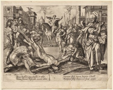 Hendrick Goltzius (Dutch, 1558-1617), Maarten de Vos (Flemish, 1532-1603), Aux Quatre Vents - St. Peter - 2019.180.2 - Cleveland Museum of Art