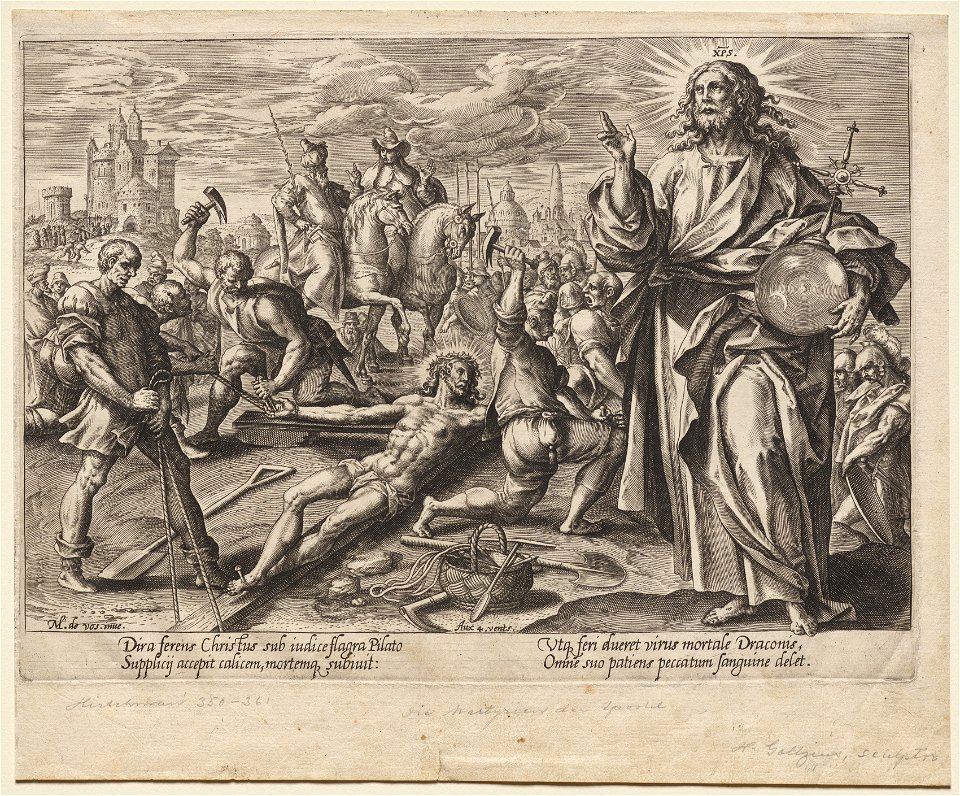 Hendrick Goltzius (Dutch, 1558-1617), Maarten de Vos (Flemish, 1532-1603), Aux Quatre Vents - Christ - 2019.180.1 - Cleveland Museum of Art