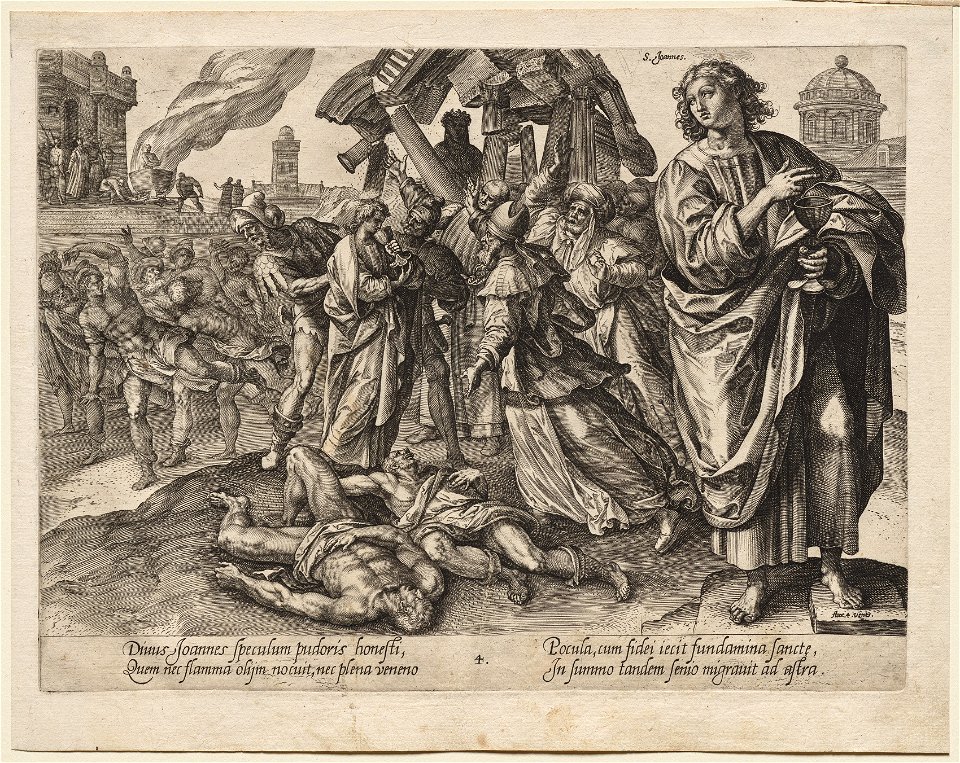 Hendrick Goltzius (Dutch, 1558-1617), Maarten de Vos (Flemish, 1532-1603), Aux Quatre Vents - St. John - 2019.180.5 - Cleveland Museum of Art
