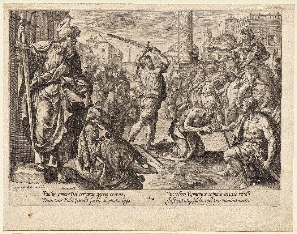 Hendrick Goltzius (Dutch, 1558-1617), Maarten de Vos (Flemish, 1532-1603), Aux Quatre Vents - St. Paul - 2019.180.12 - Cleveland Museum of Art
