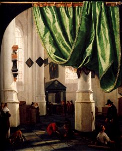Hendrick Cornelisz. van Vliet - Interior of the Oude Kerk, Delft, with the Tomb of Piet Hein - WGA25271. Free illustration for personal and commercial use.