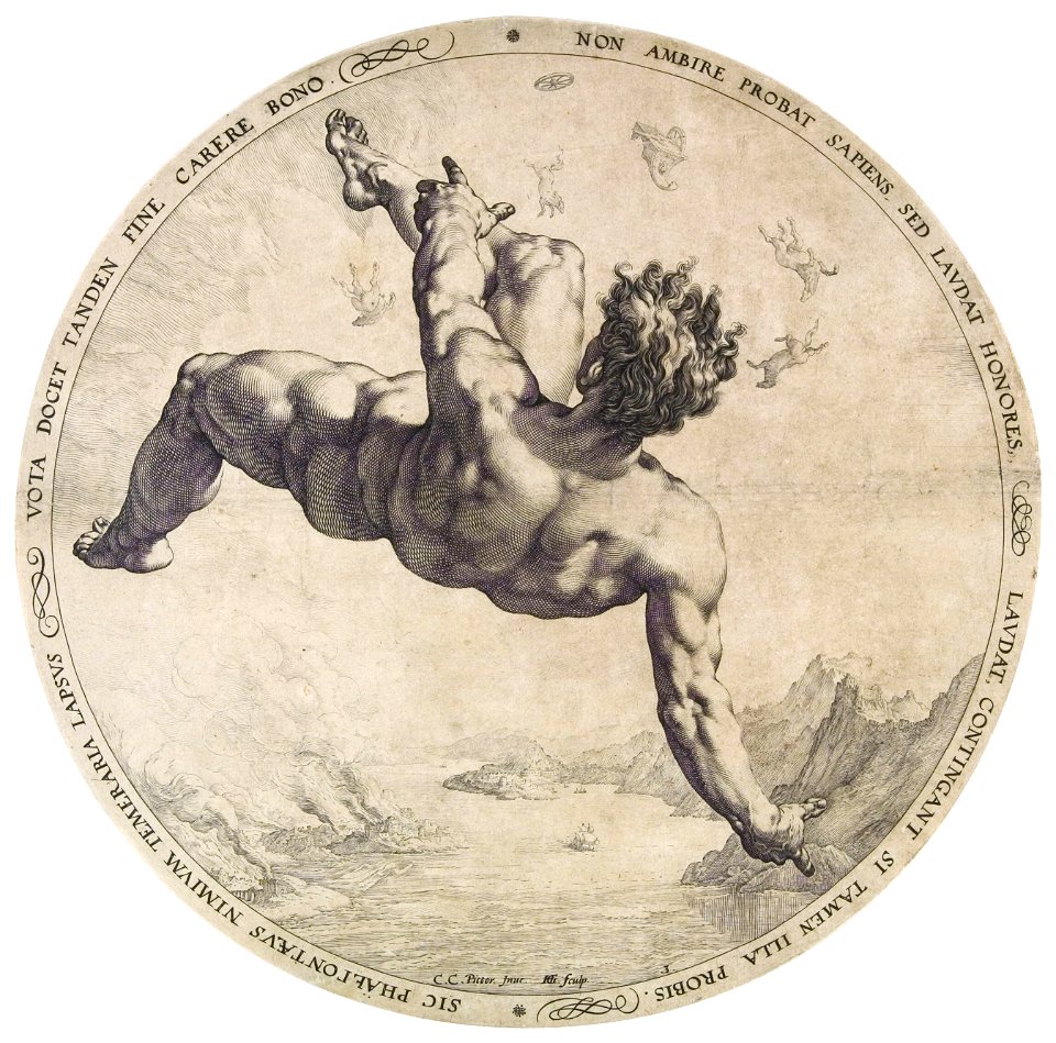 Hendrick Goltzius - Phaethon from the Four Disgracers series - Google Art Project