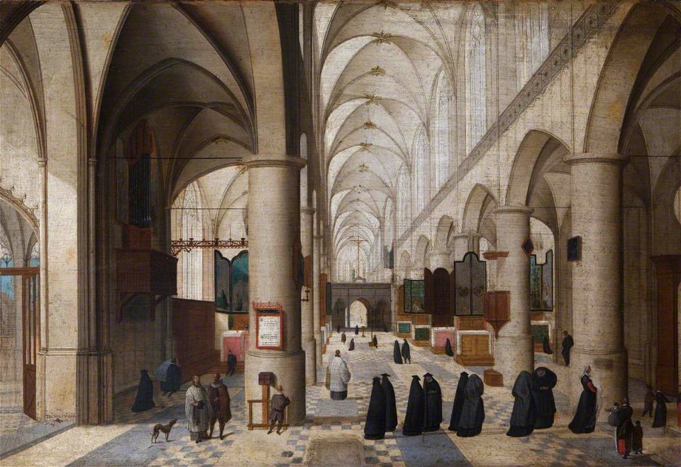 Hendrick van Steenwijck the elder (c.1550-1603) - An Imaginary View of Antwerp Cathedral - 436105 - National Trust