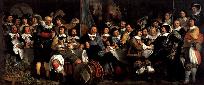 Bartholomeus van der Helst - Celebration of the Peace of Münster, 1648, at the Crossbowmen's Headquarters - WGA11339