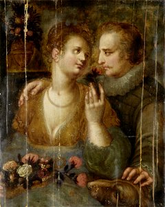 Hendrik Goltzius (attr) Courting scene